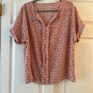 SHEIN Floral Short Sleeve Blouse